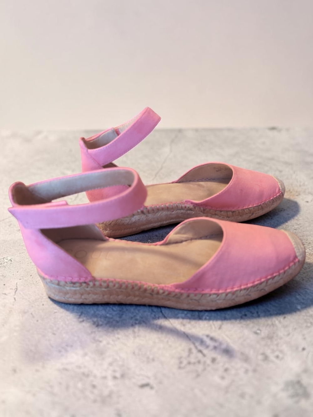 SOUL Naturalizer Pink Espadrille Ankle-Strap Flats